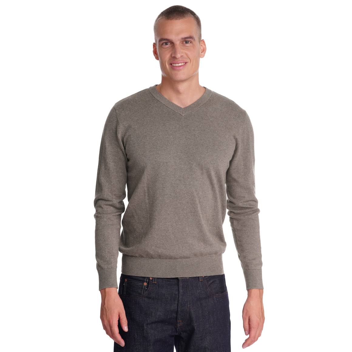 Herren Feinstrickpullover mit V-Ausschnitt