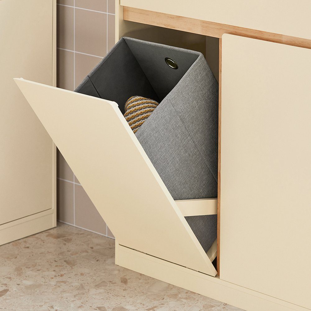 SoBuy Wäscheschrank BZR79 mit ausklappbarem Wäschesäcken Wäschesack Wäschetruhe
