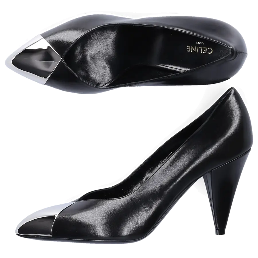 Celine - Pumps EDWIGE Metallspitze schwarz - schwarz