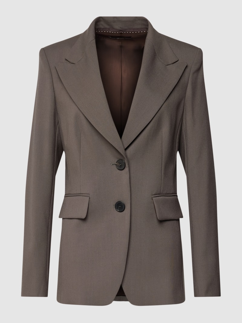 Blazer aus Schurwolle mit Reverskragen in taupe