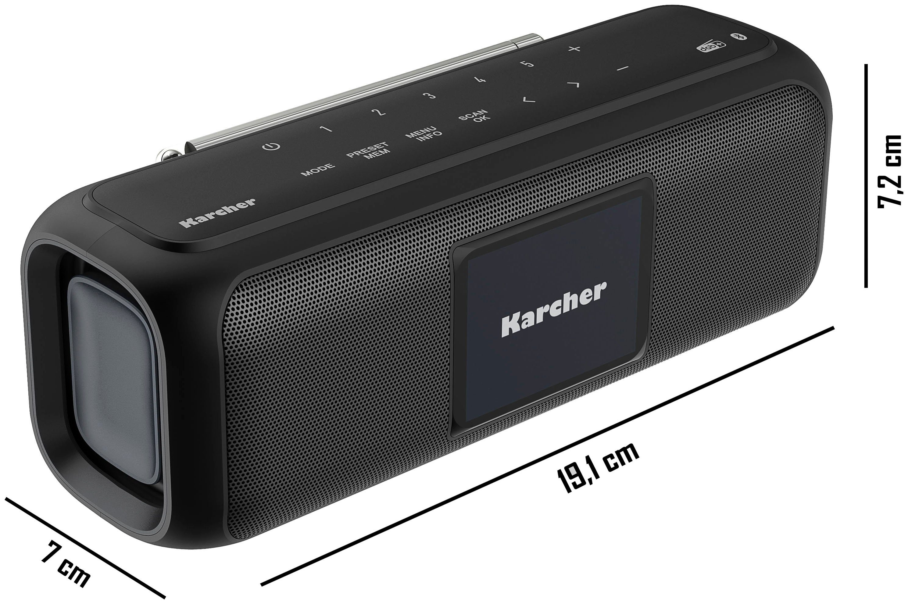 Karcher DAB Go Bluetooth Lautsprecher Digitalradio (DAB) (Digitalradio (DAB), UKW mit RDS, 5 W)