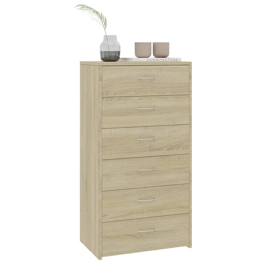 vidaXL Sideboard Sideboard 6 Schubladen Sonoma-Eiche 50x34x96 cm Holzwerkstoff (1 St)