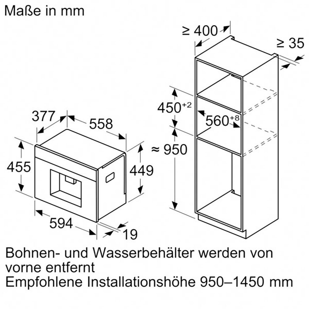 BOSCH Einbau-Kaffeevollautomat CTL7181B0