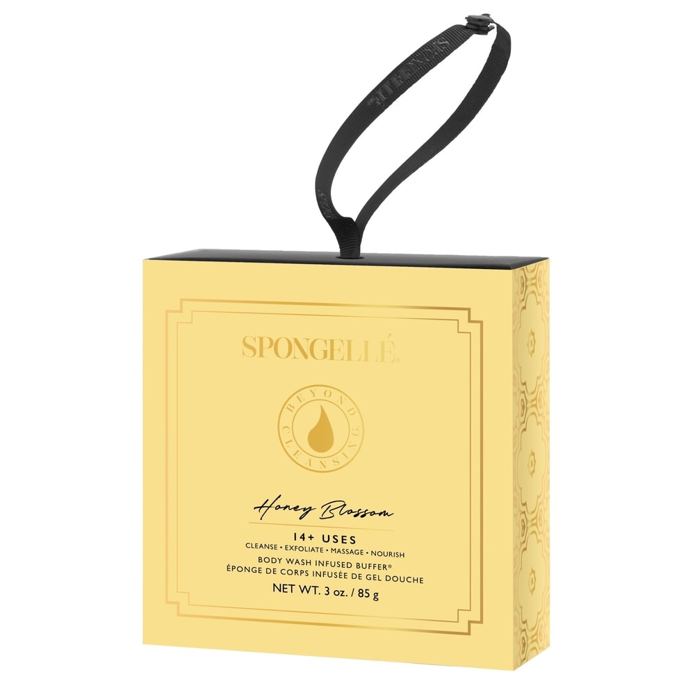 spongelle BOXED WHITE FLOWER - HONEY BLOSSOM Eponge de corps infusée de gel douche
