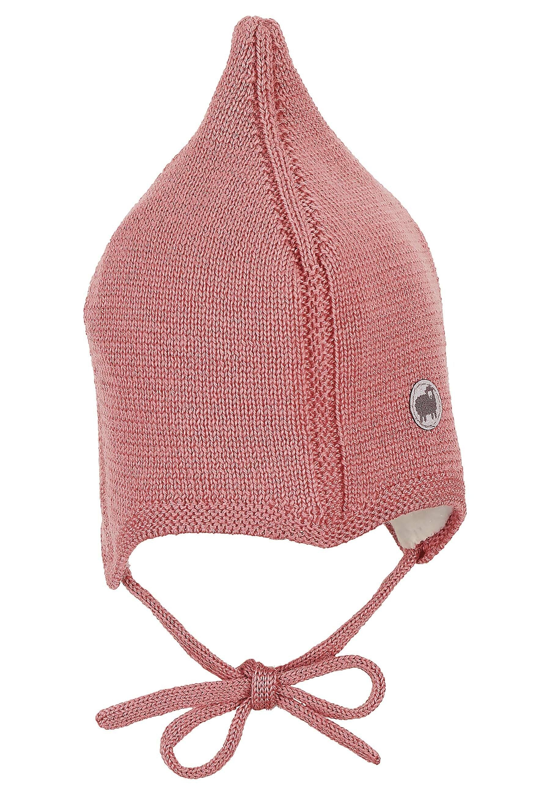 Strickmütze Baby aus Merinowolle unifarben