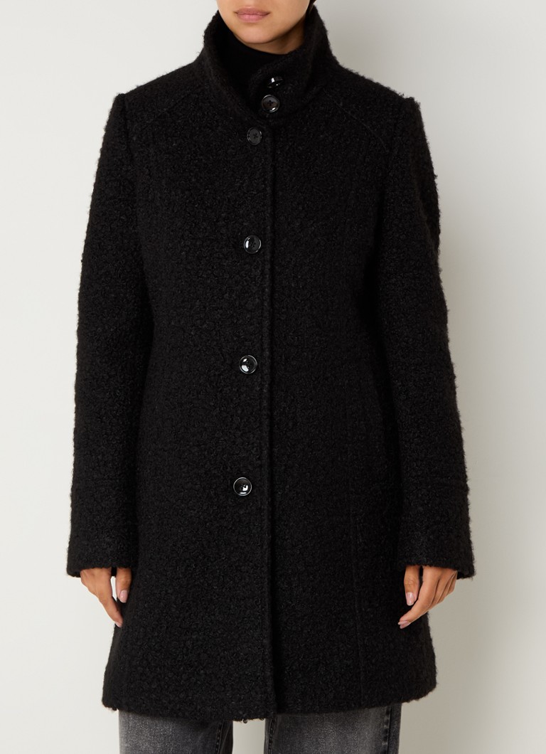 Textured taifun coat with side pockets