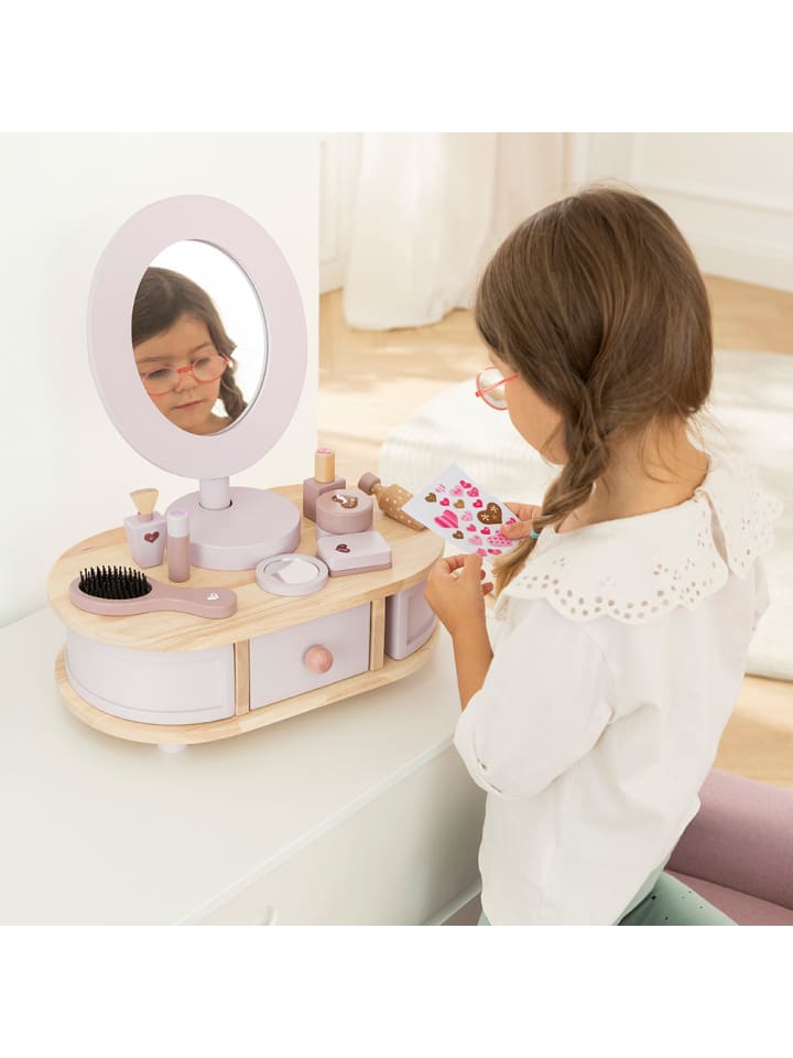 howa Schminktisch Kinder aus Holz mit 8 tlg. Zubehör und Herzaufklebern ab 3 Jahre günstig kaufen onesize