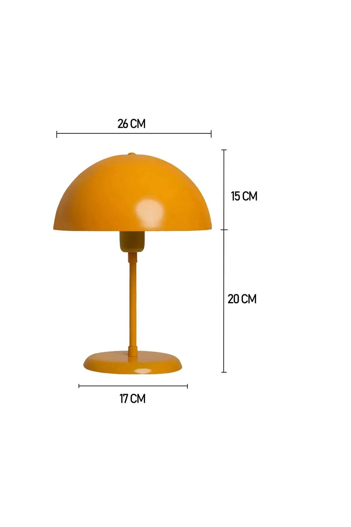 Bamyum  Lipeo Kleine Tischlampe 30cm, Pilzlampe Metall, Gelbe Lampe