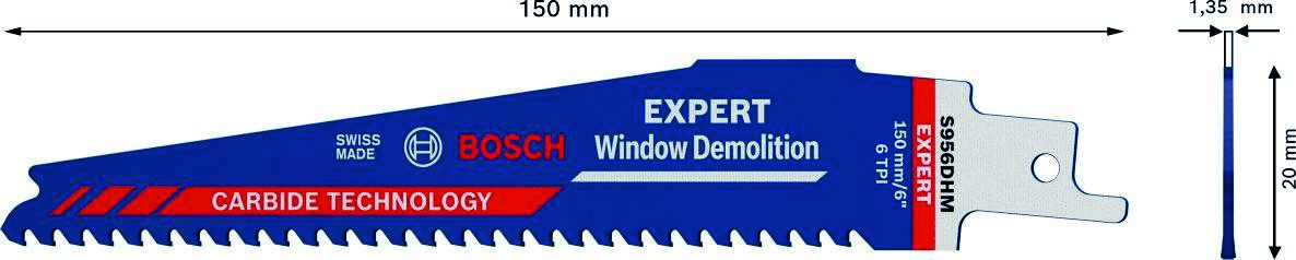 Boschev modri pribor 2608900386 Expert »Window Demolition« S 956 DHM list za sabljasto žago, 10-delni