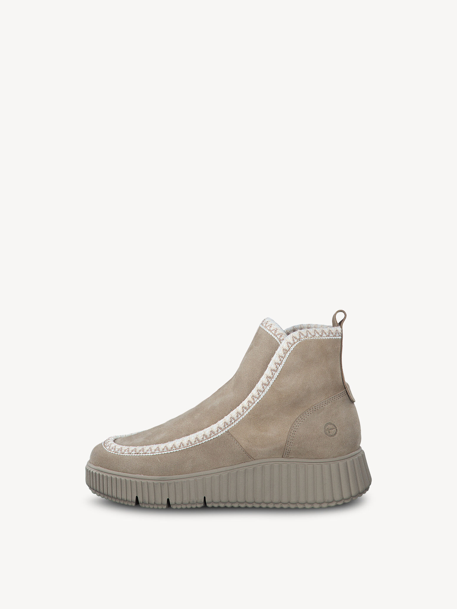Bottine en cuir - beige doublure chaude