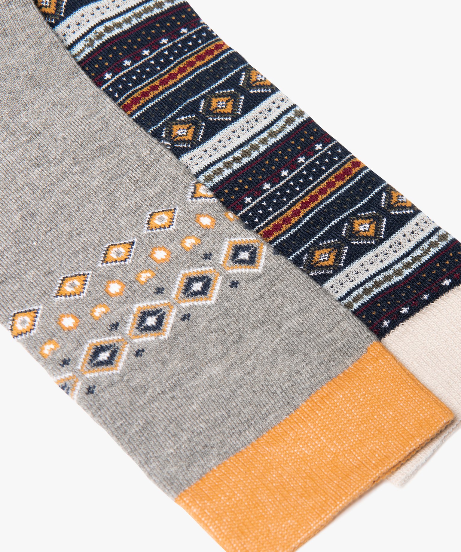 Chaussettes homme à motif jacquard (lot de 2) multicolore | GEMO