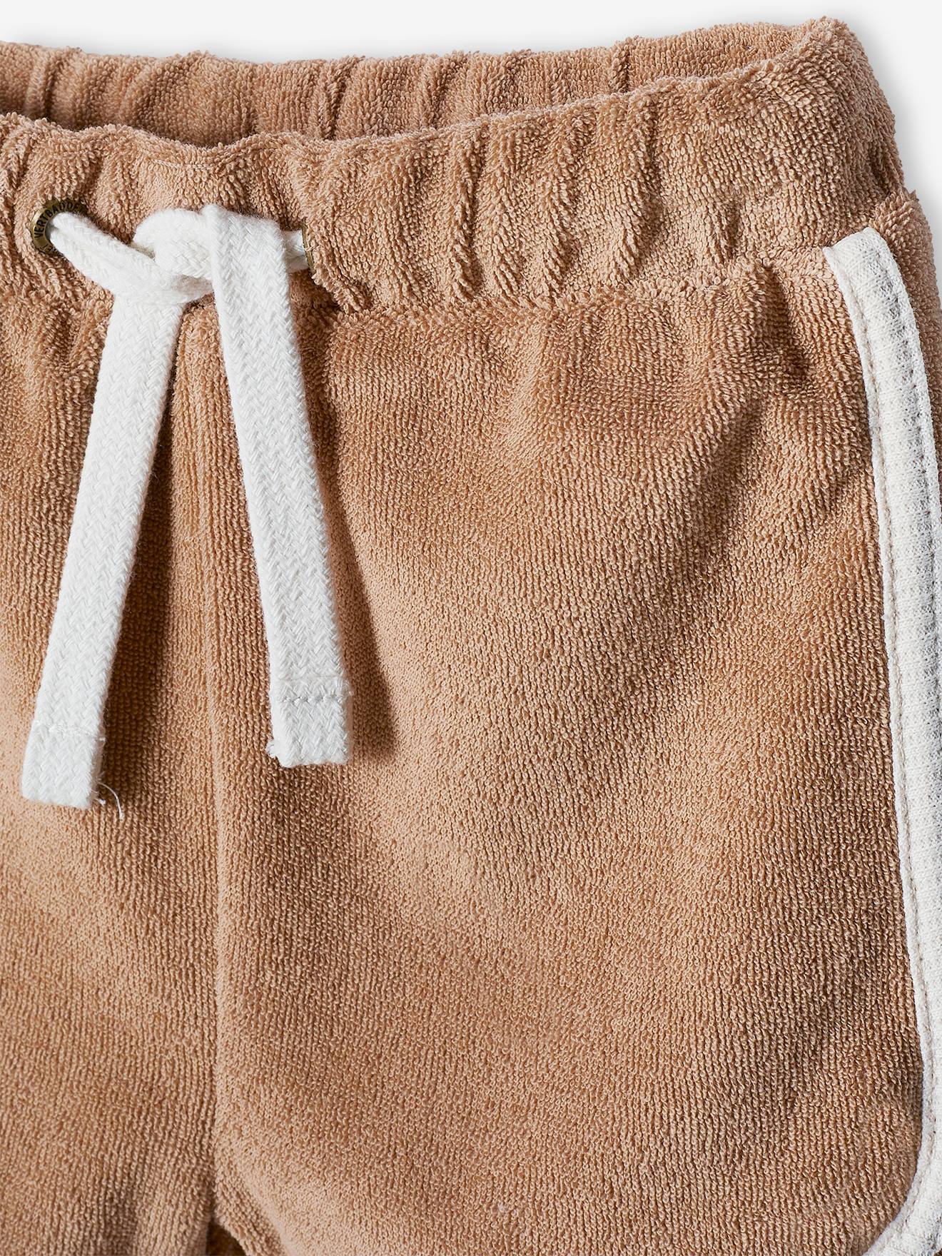 Vertbaudet Baby-Set aus Frottee: T-Shirt & Shorts - graubeige