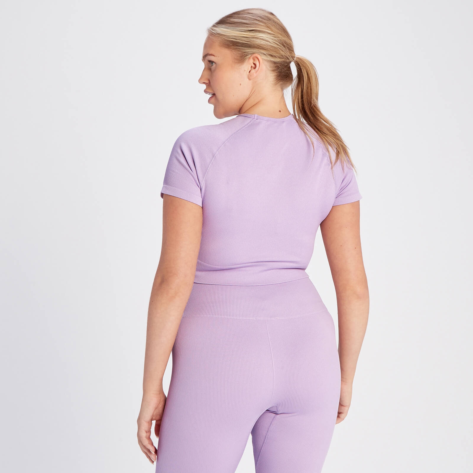 Crop top côtelé sans coutures MP Tempo pour femmes – Lilas vif