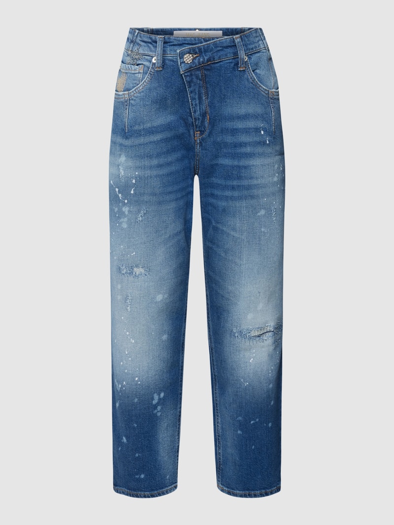 Jeans im Used-Look Modell CRISSCROSS STAR in blau