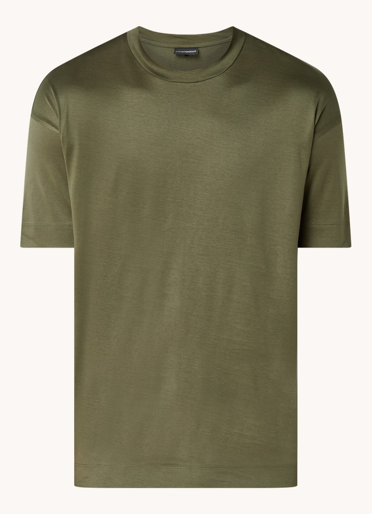 Tricou cu guler rotund din amestec de lyocell Emporio Armani