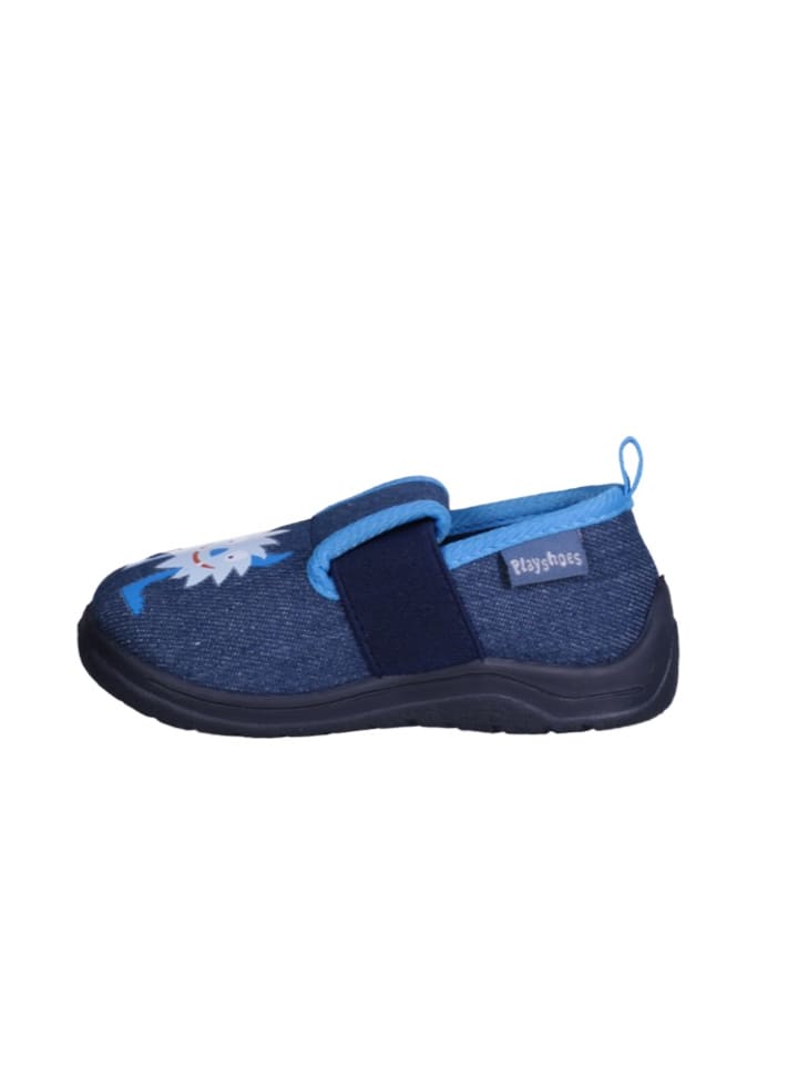 Playshoes Hausschuh Monster in Jeansblau günstig kaufen