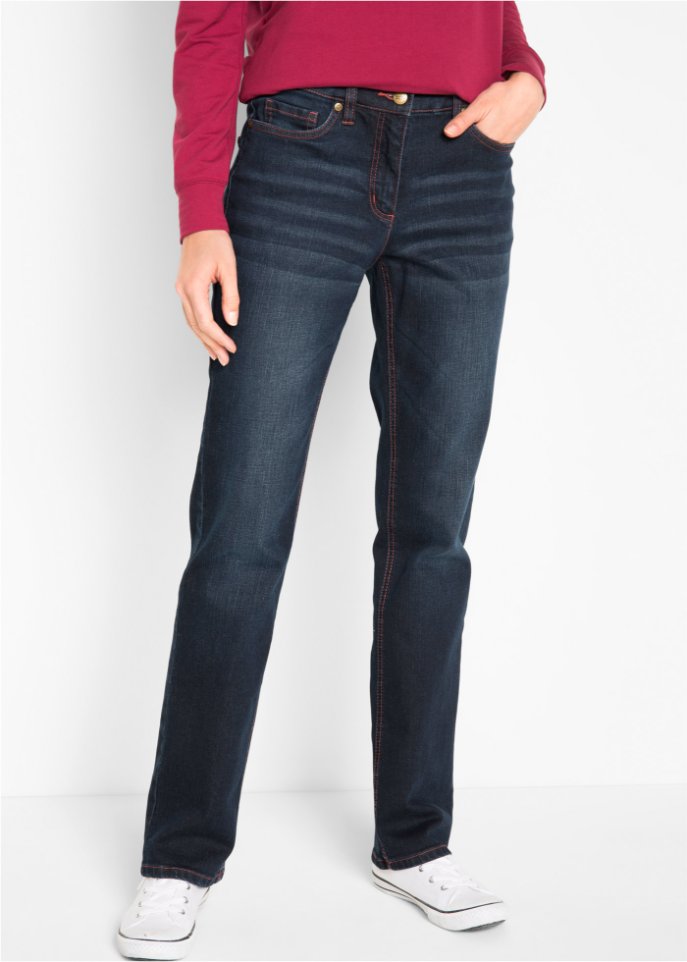 Baumwoll-Stretch-Jeans mit Bequembund, Straight