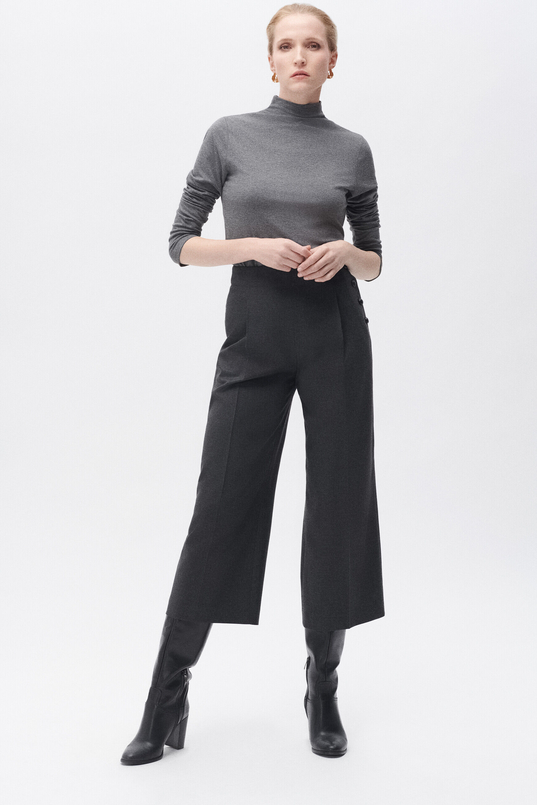 Pantalon pony gris fonce femme