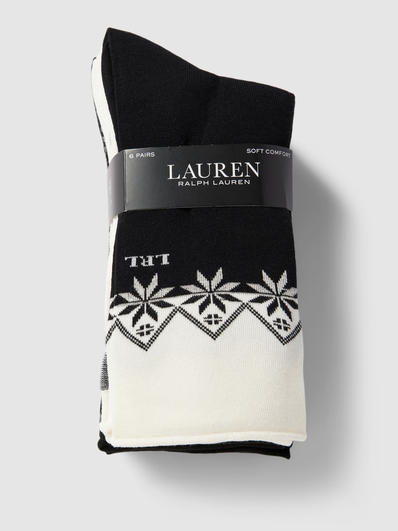 Socken mit Label-Schriftzug im 6er-Pack in offwhite