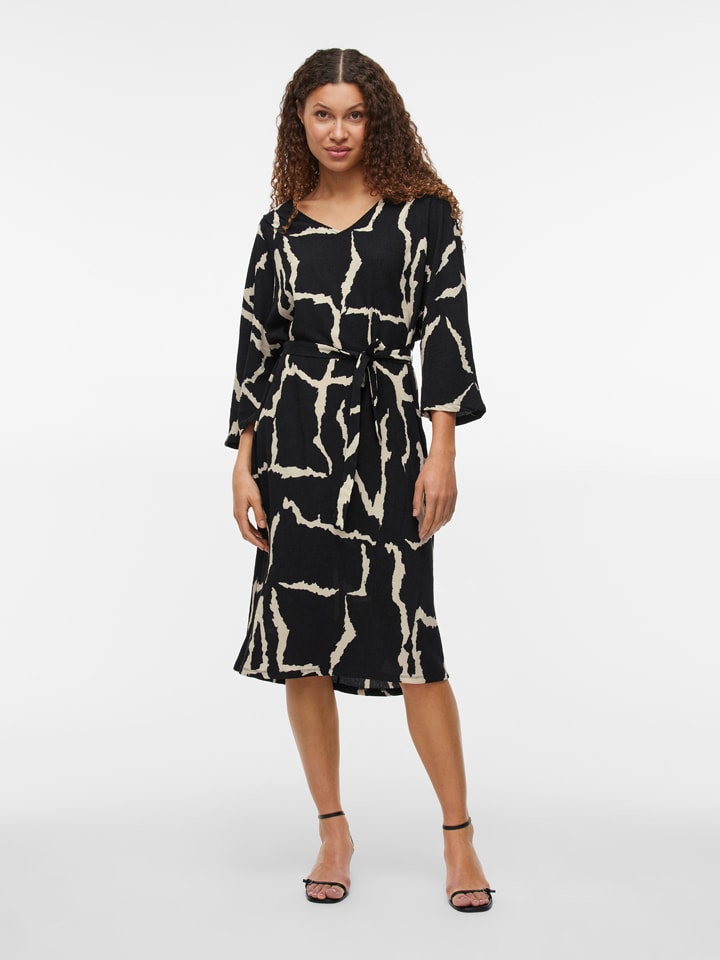 Vila Kleid in Schwarz/ Beige günstig kaufen