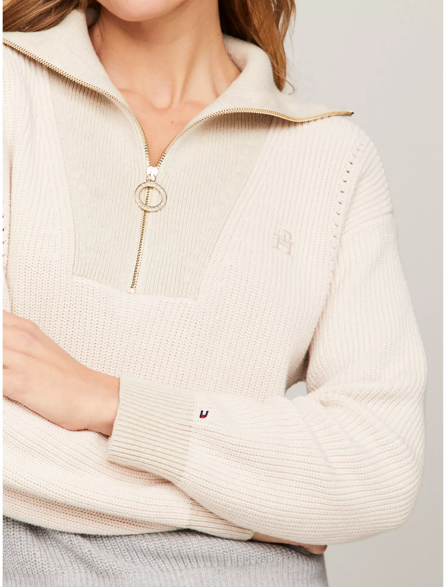 Colorblock Half-Zip Sweater