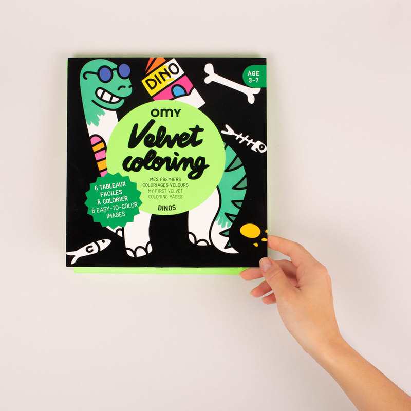 Pochette Velvet Coloring Dinos - OMY