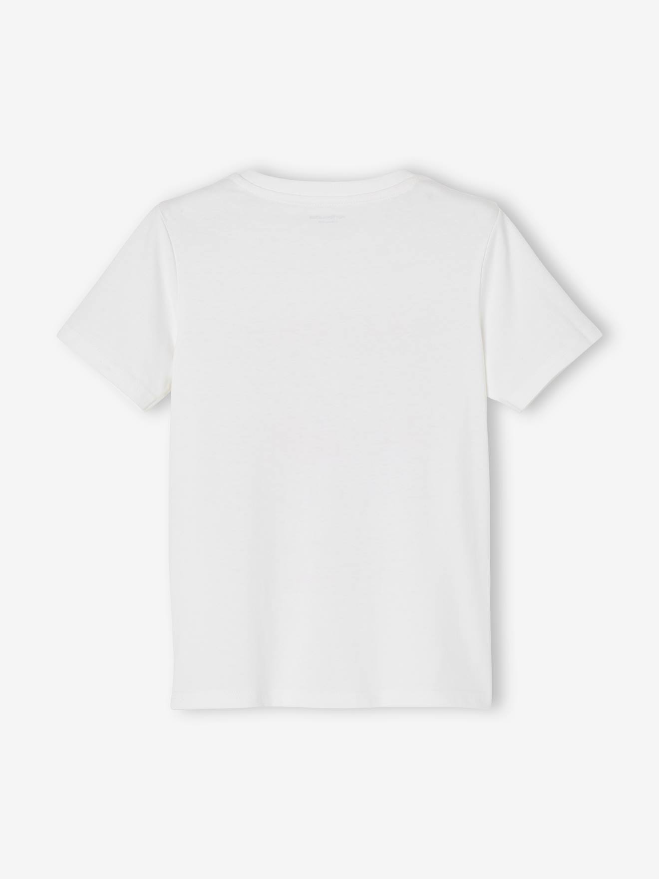 T-shirt motif crayonné garçon manches courtes blanc