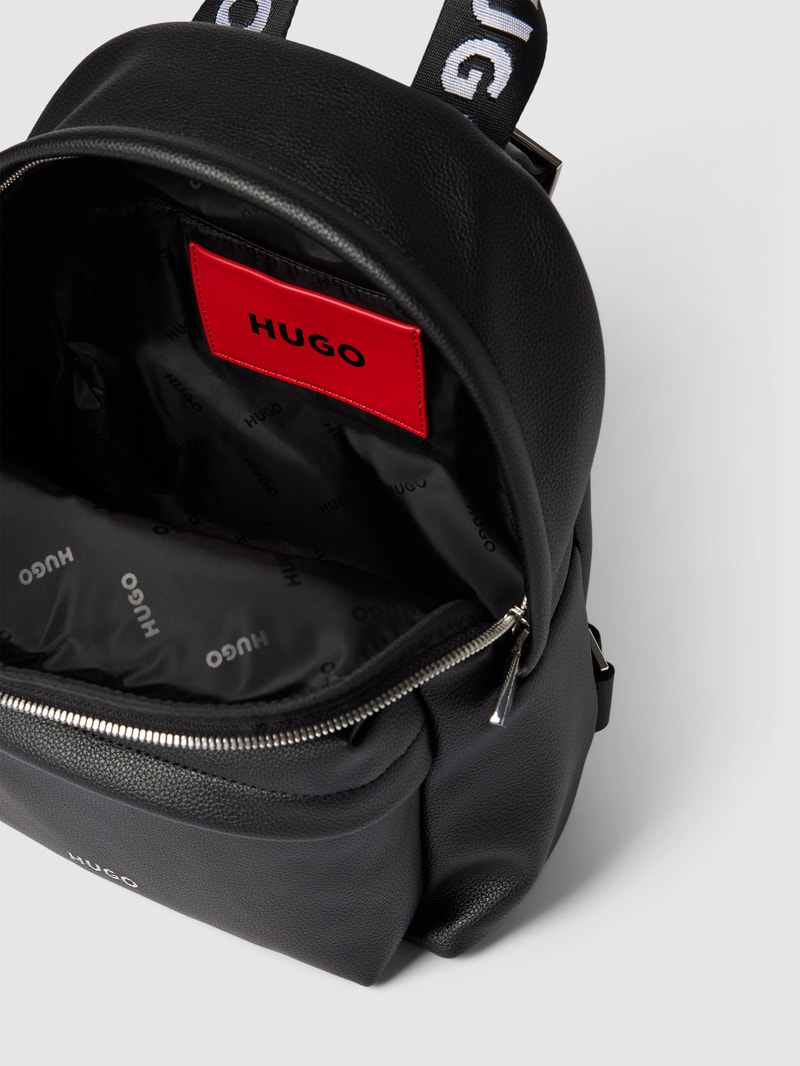 Rucksack mit Label-Detail Modell 'Bel' in schwarz