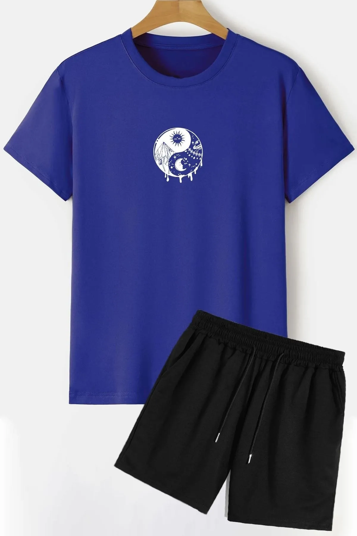 trendypassion  Ying Yang Shorts T-Shirt-Trainingsanzug-Set