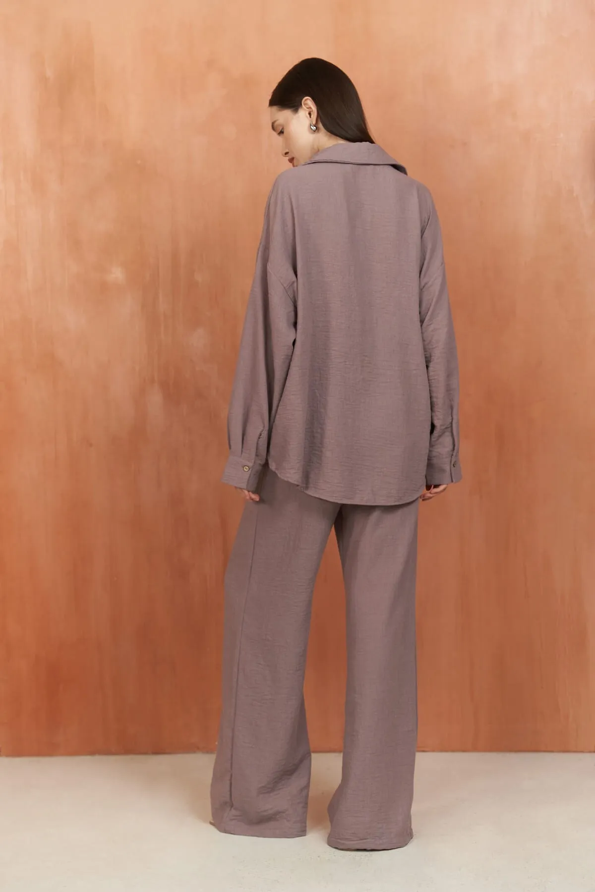 BOHEMAİ  Pedasa – Lilafarbenes Hemd-Hosen-Set