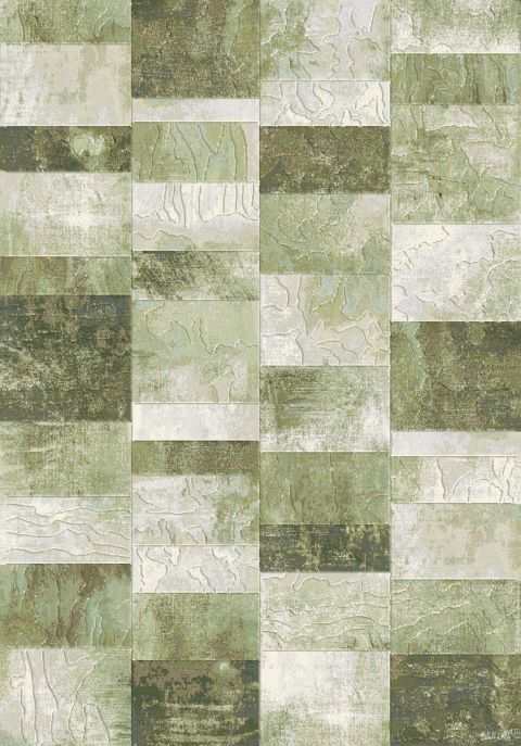 Webteppich Exellenza Beige-Grün-Hellgrün 160 x 230 cm