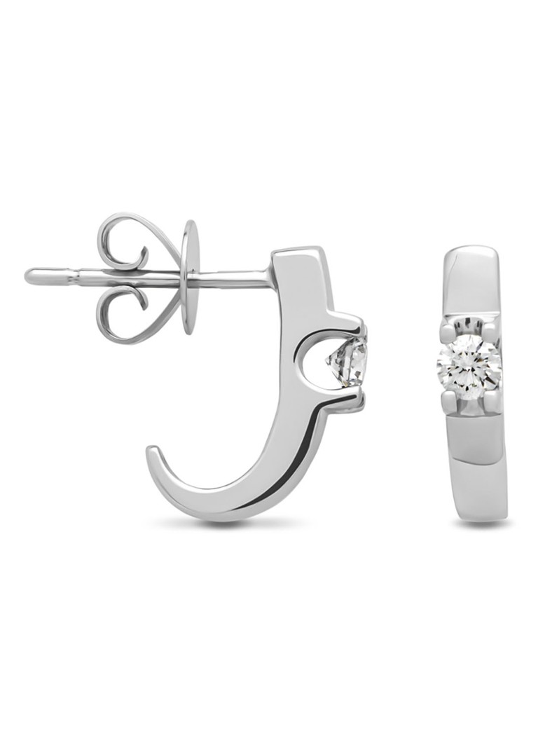 Diamond Point White gold solitaire stud earrings, 0.22 ct diamond, Lab-grown diamond