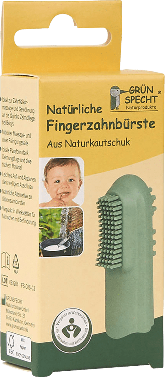 Fingerzahnbürste natürlich, Naturkautschuk, 1 St