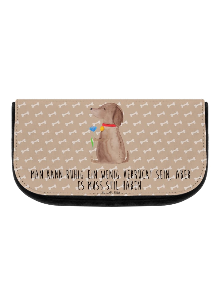Mr. & Mrs. Panda Kosmetiktasche Hund Blume mit Spruch in Hundeglück günstig kaufen onesize