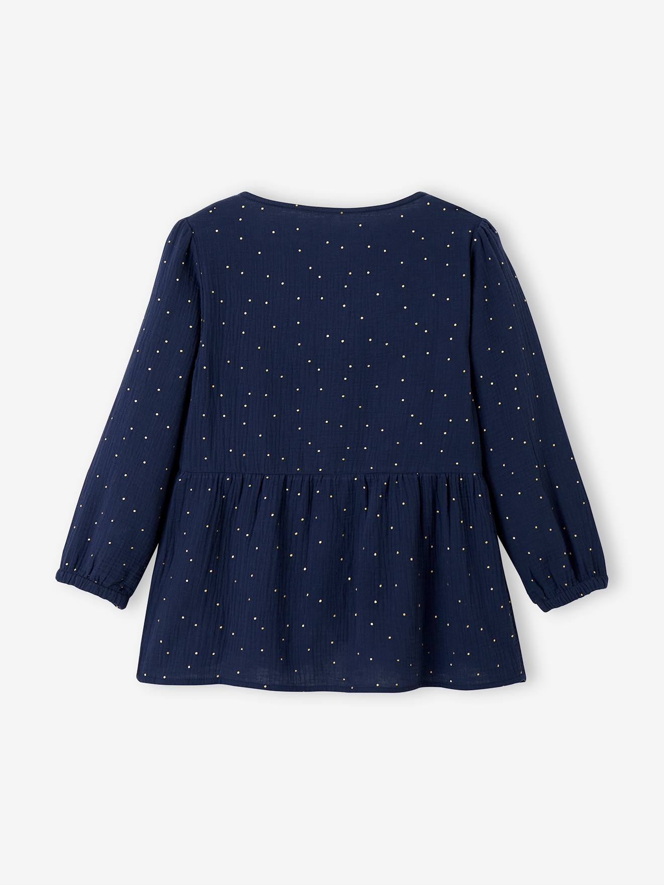 Vertbaudet Bluse mit 3/4-Ärmel für Schwangerschaft & Stillzeit - blau