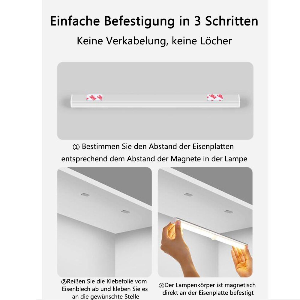 GelldG LED Unterbauleuchte Unterbauleuchte Küche LED, Schreibtischlampe Akku mit Magnet