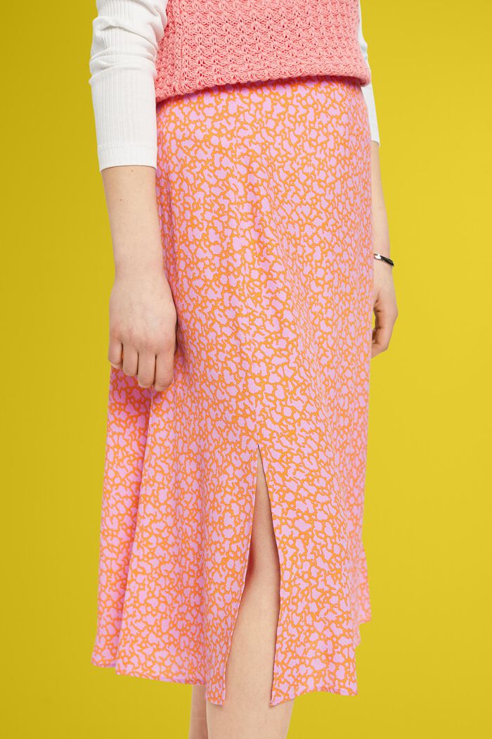 Midirock mit Allover-Blumenmuster