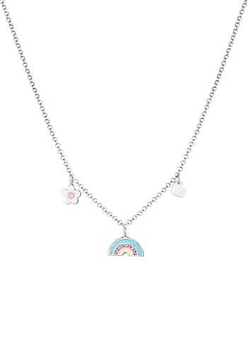 Elli Halskette Kinder Regenbogen Herz Blume Kristalle 925 Silber