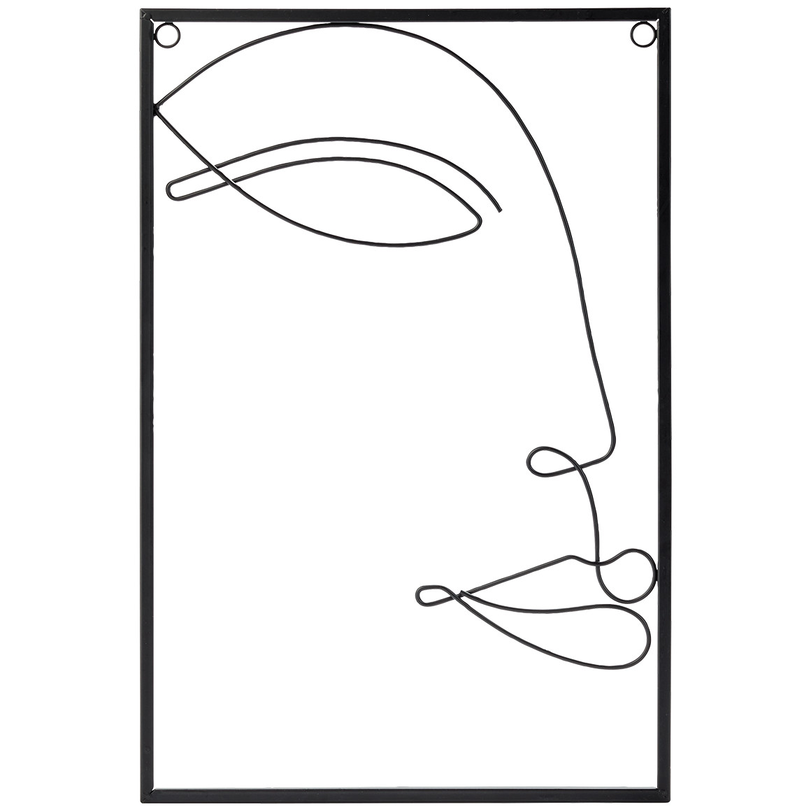 Metall-Wandbild mit Gesicht