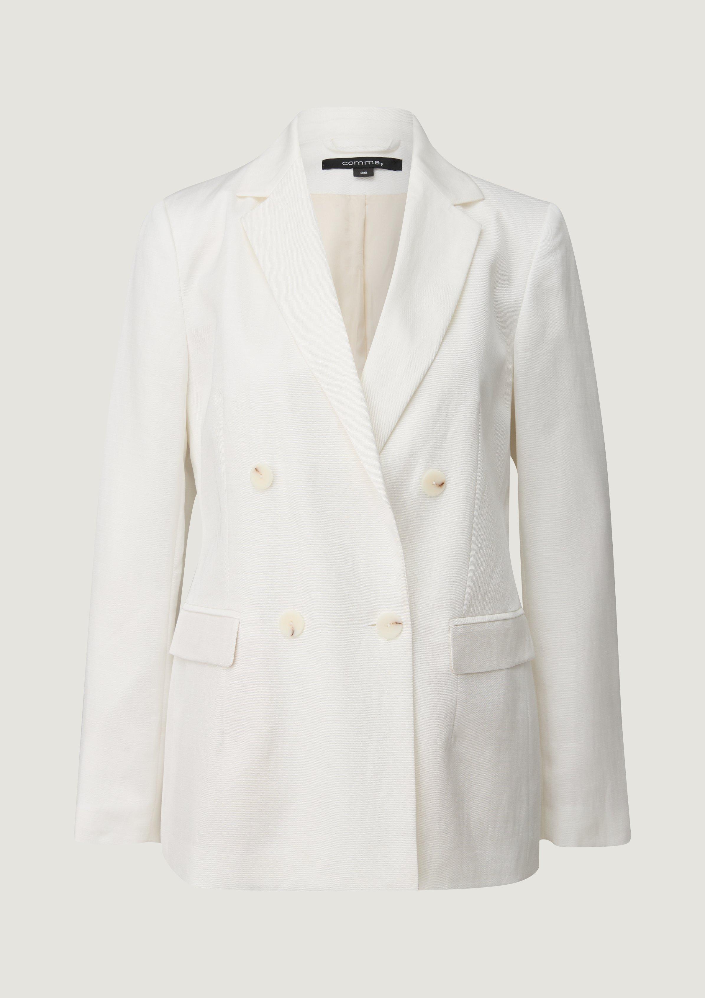 Blazer aus Leinenmix - weiß