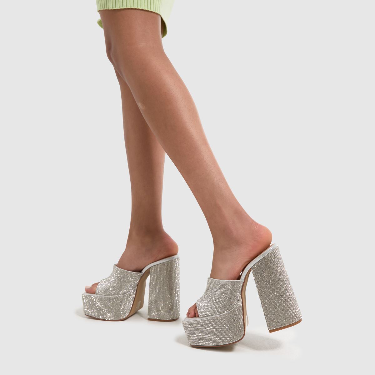 Steve Madden – Trixie-R – Silverfärgade höga klackar