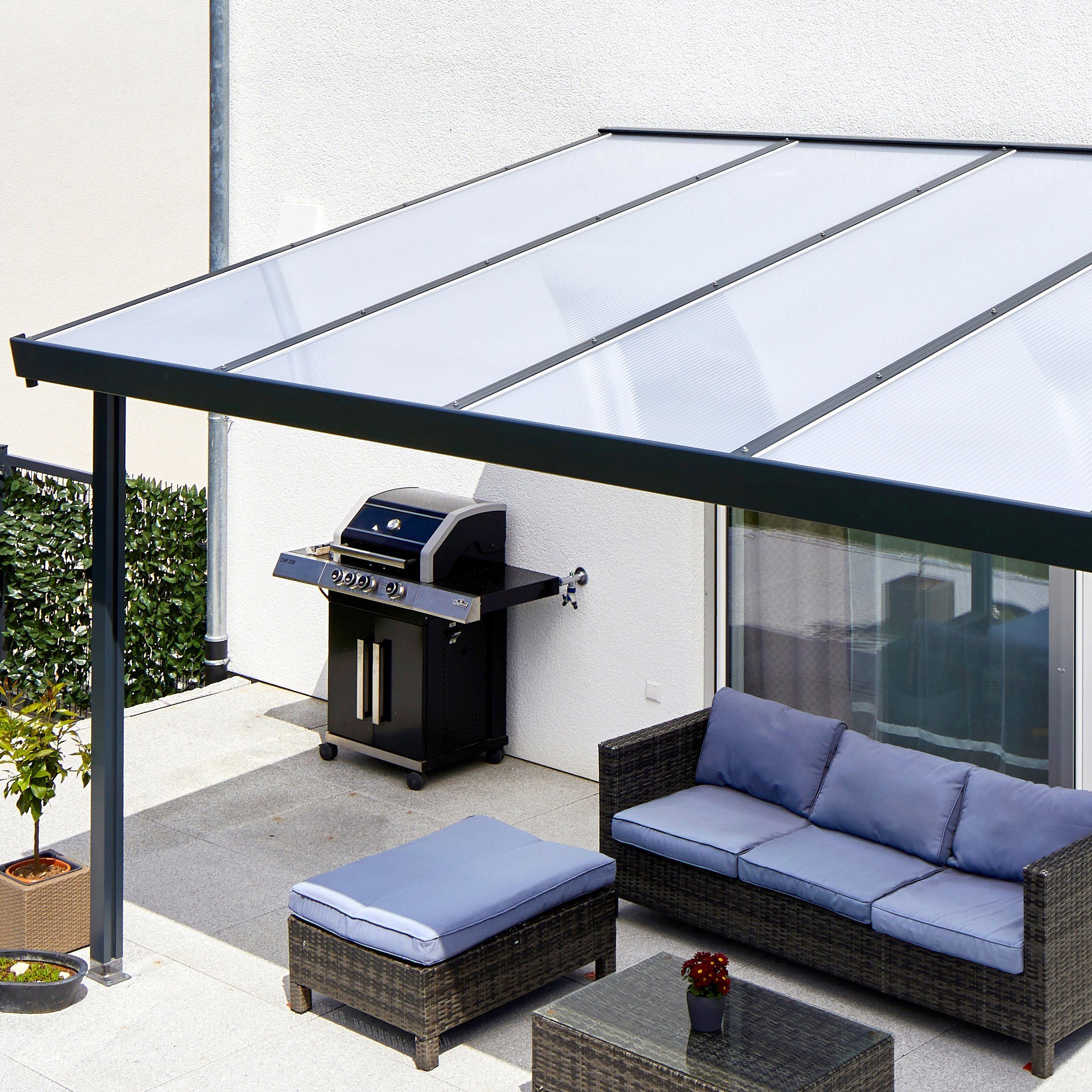 GUTTA Terrassendach Premium, BxT: 611x506 cm, Bedachung Doppelstegplatten, BxT: 611x506 cm, Dach Polycarbonat Opal