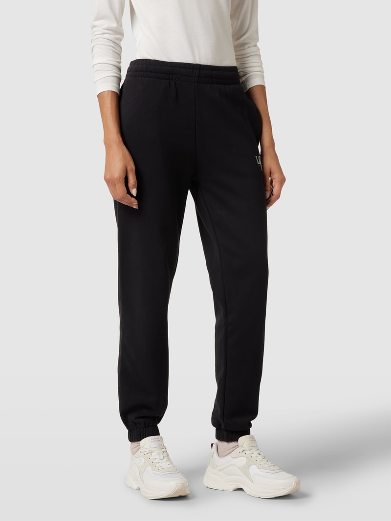 Sweatpants mit Label-Print in schwarz