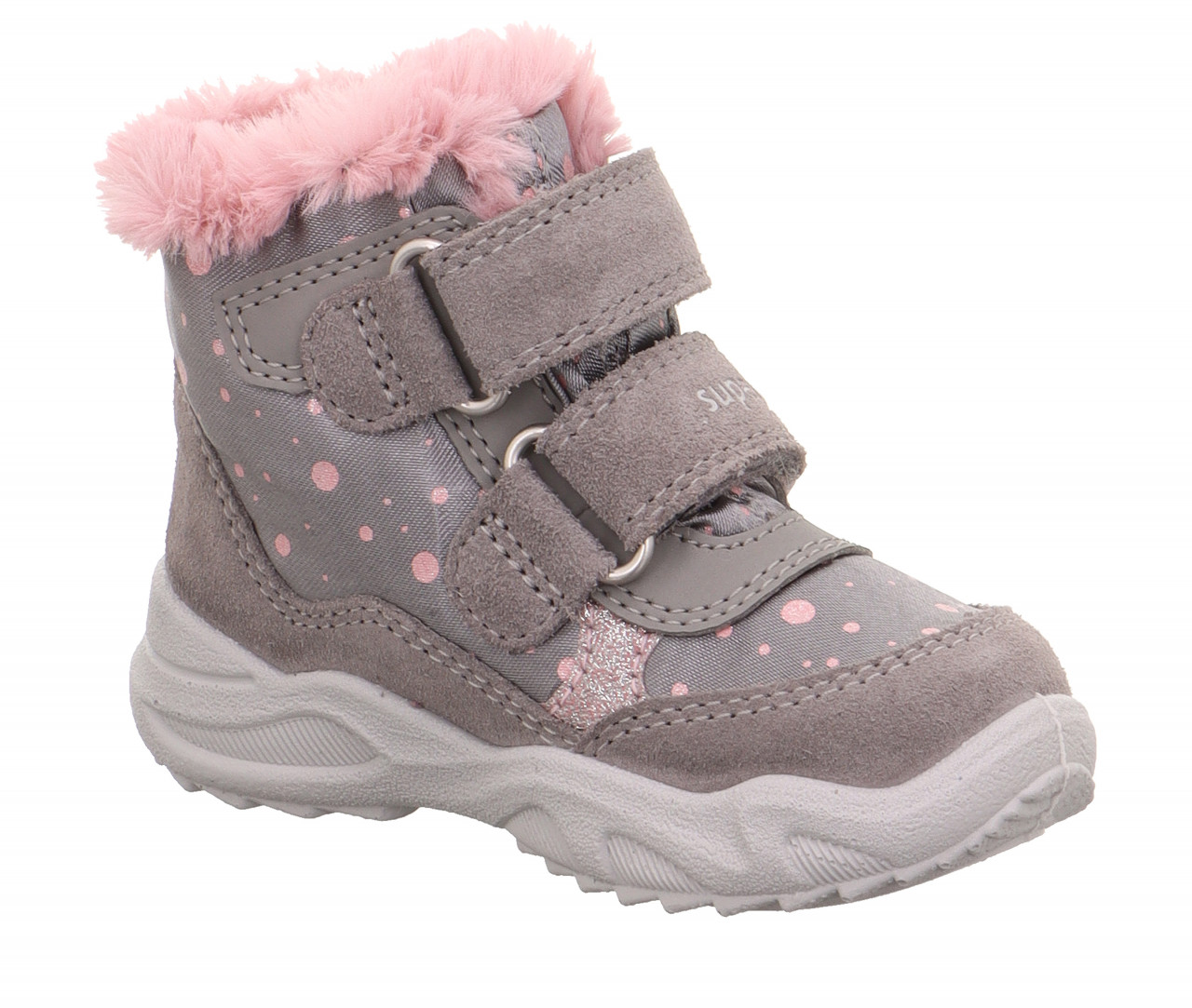 GLACIER - Grau/Rosa Boots mit Klettverschluss