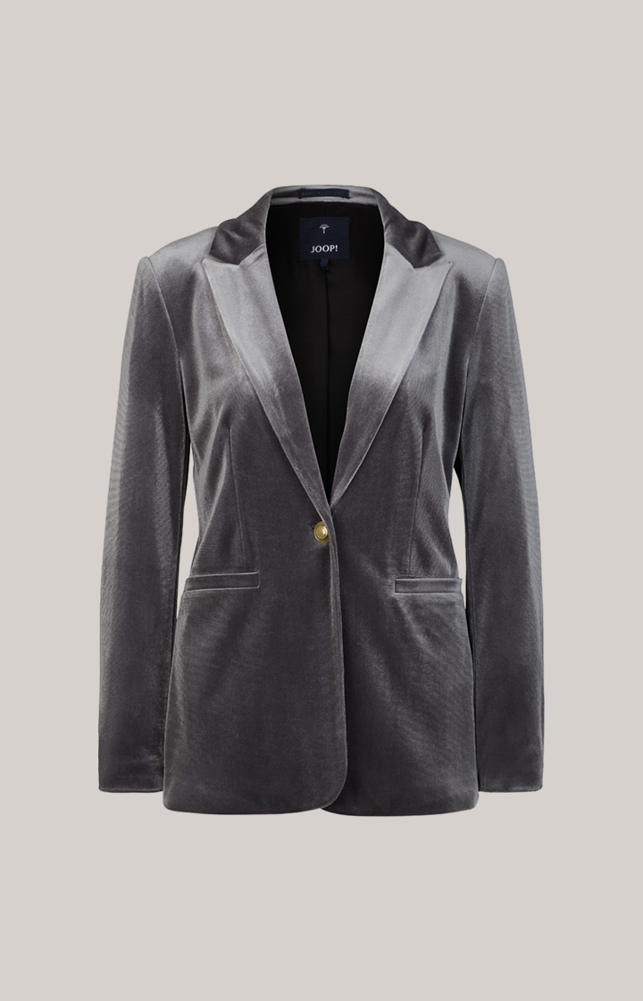 Samt-Blazer in Grau