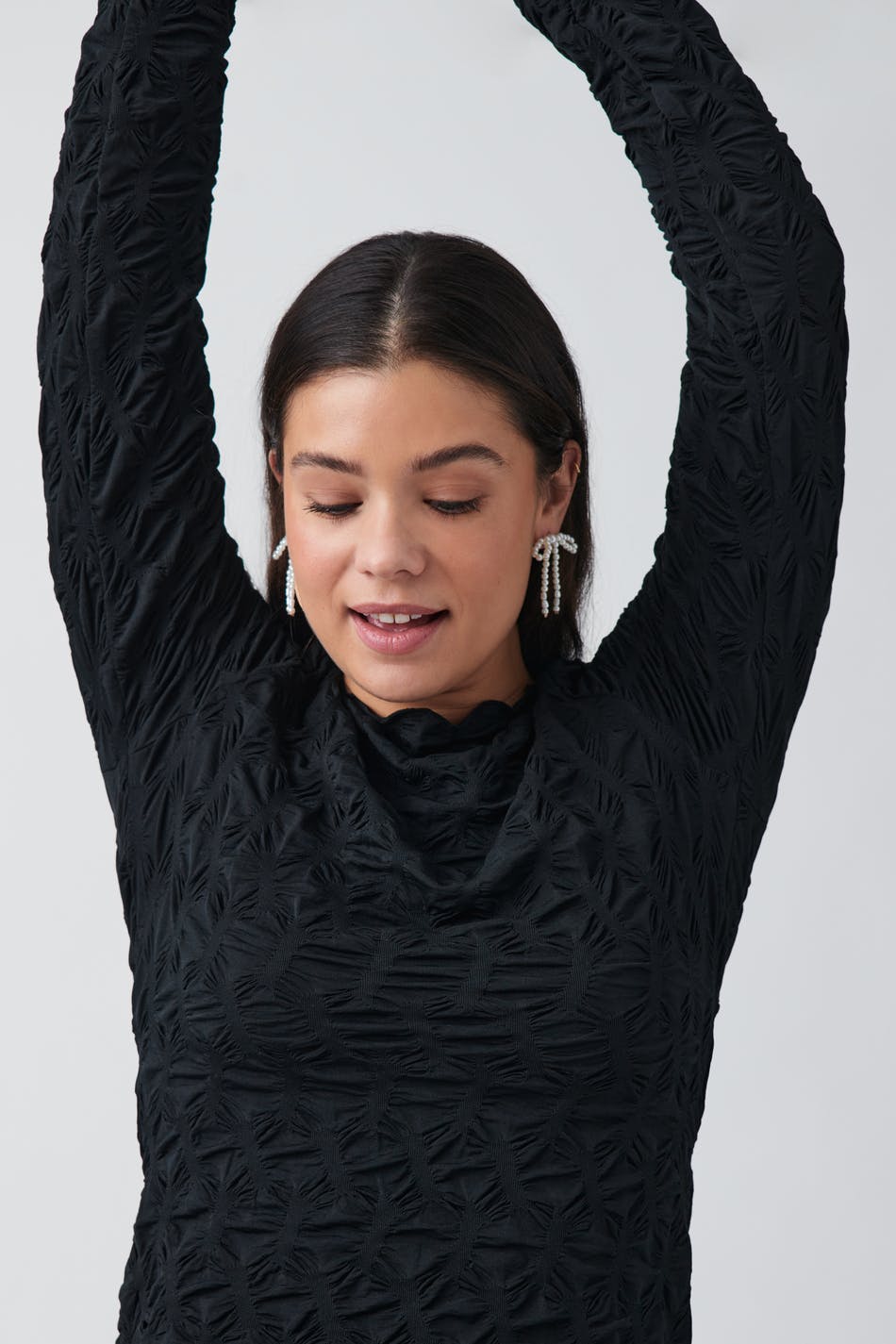 Textured long sleeve top