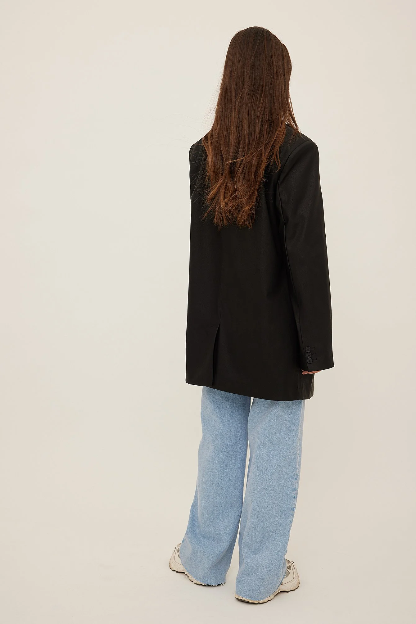 PU-Blazer mit Nahtdetail