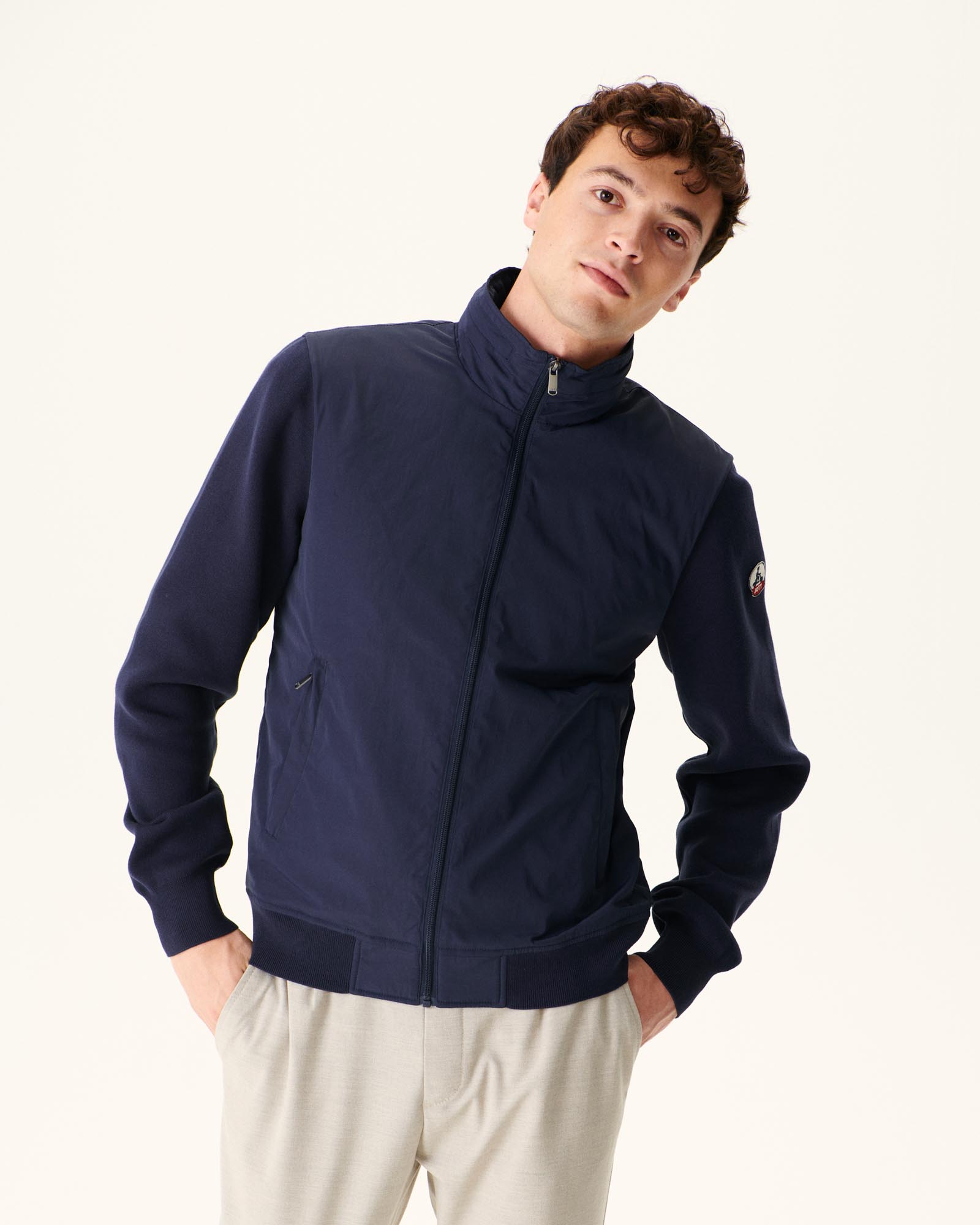 Veste à capuche bi-matière Marine Bardenas