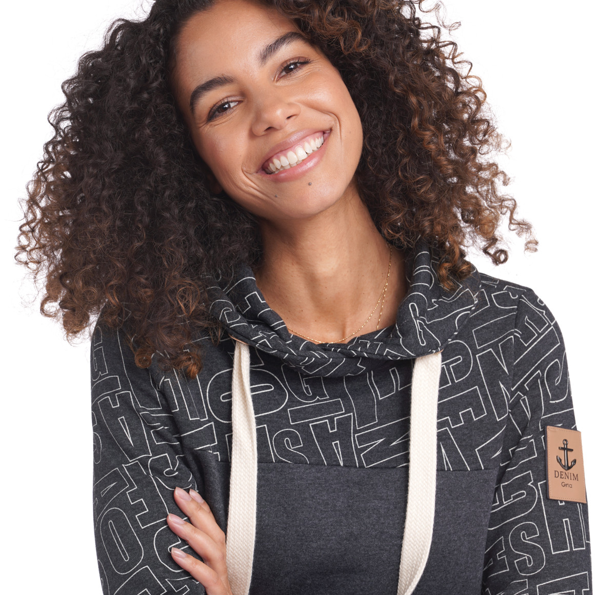 Damen Sweatkleid mit Schalkragen