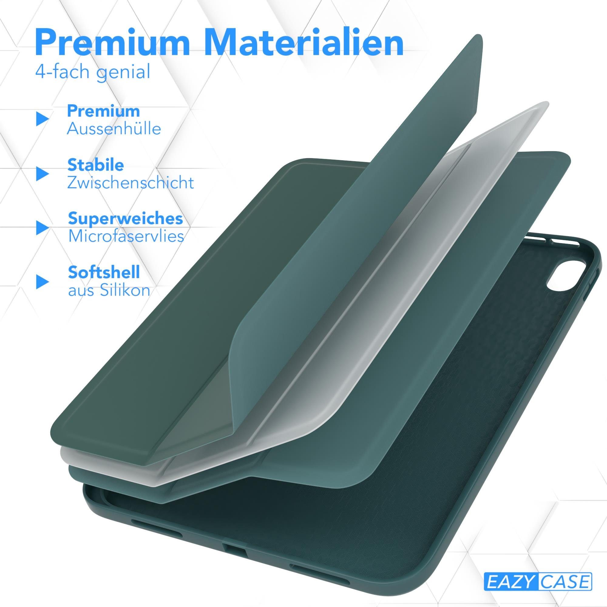 EAZY CASE Tablet-Hülle Penholder Smartcase für Apple iPad 10. Gen. (2022) 10,9 Zoll, Etui Klapp Cover Schutzhülle Smart Case Sleep Modus Funktion Grün